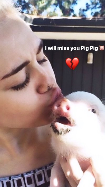 Miley Cyrus Kissing Her Pig