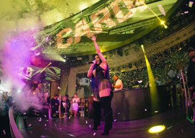 Cardi B performing onstage in Las Vegas