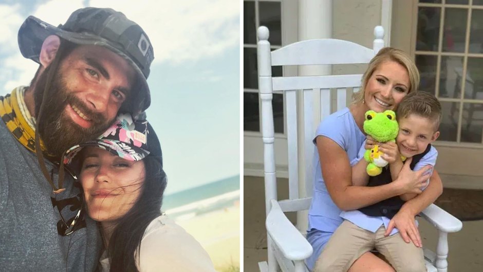 Side-by-Side Photos of David Eason's Selfie with Jenelle Evans and Olivia Leedham Hugging Son Kaden