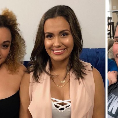 Side-by-Side Photos of Brittany and Briana DeJesus Next to Javi Marroquin