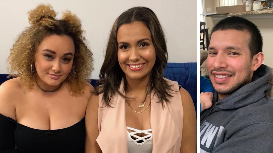 Side-by-Side Photos of Brittany and Briana DeJesus Next to Javi Marroquin