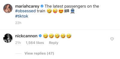 Nick Cannon Comments on Mariah Carey's Instagram