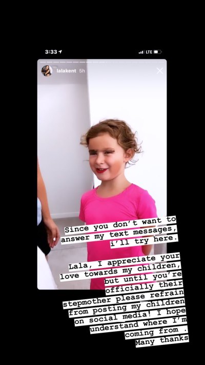 Ambyr Childs Calling out Lala Kent on Instagram