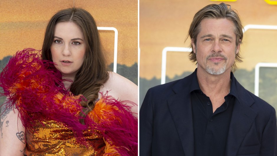 Lena Dunham Leans in for a Kiss With Brad Pitt at the 'Once Upon a Time in Hollywood' Premiere