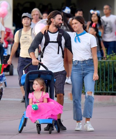 Brandon Jenner Wearing a T-Shirt With Cayley Stoker and Eva at Disneyland