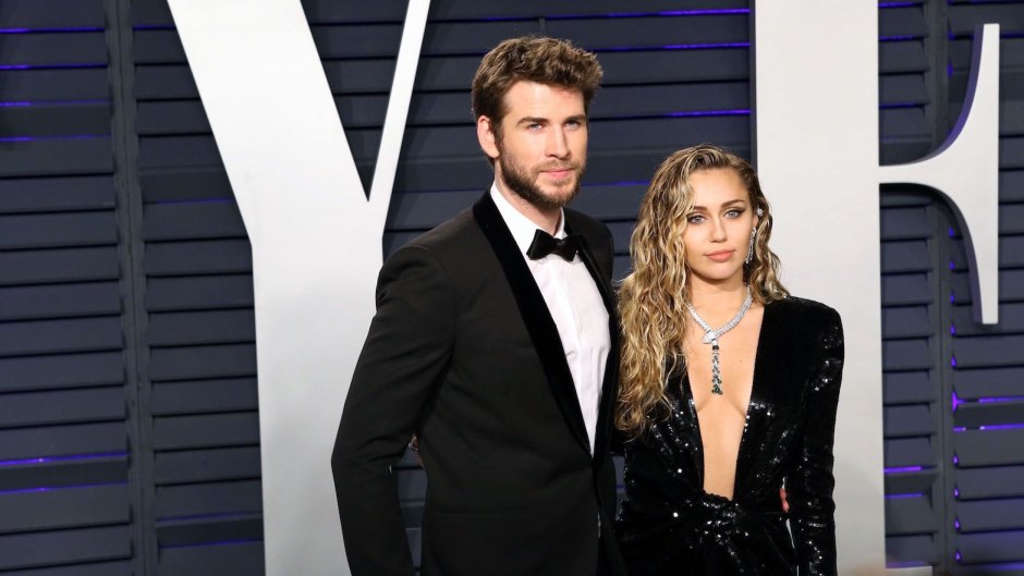 Miley Cyrus With Liam Hemsworth Wearing a Black Outfit