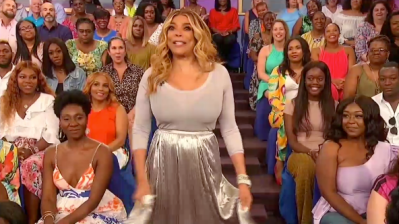 Wendy Williams Wearing a Silver Skirt and Top