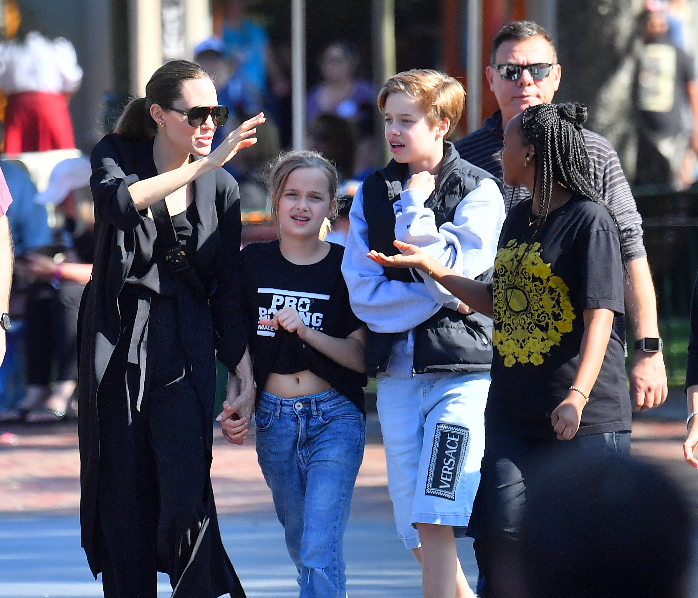 Angelina Jolie Takes Shiloh, Zahara, Knox and Disneyland
