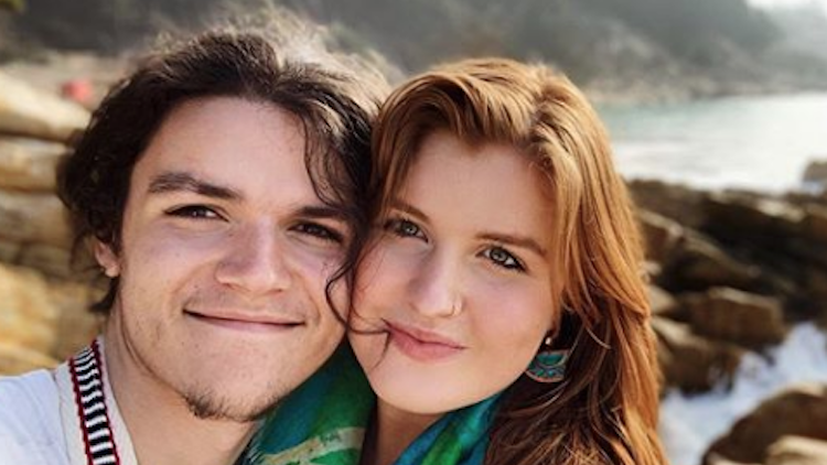 isabel rock and jacob roloff selfie on the beach