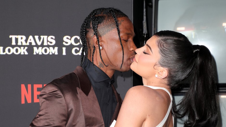 Travis Scott and Kylie Jenner Kiss on Red Carpet During Premiere of Look Mom I Can Fly