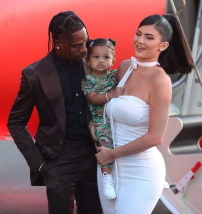 Travis Scott Stormi Webster and Kylie Jenner Smile at Netflix Look Mom I Can Fly Premiere