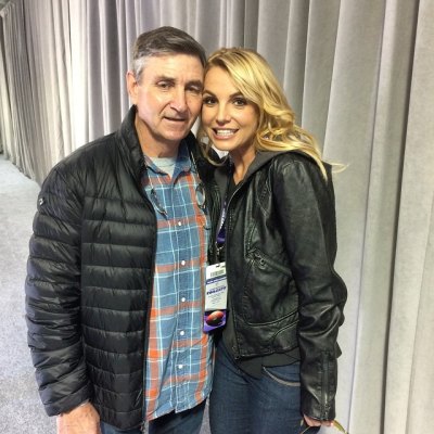 Britney Spears Wearing a Black Jacket With Her Dad Jamie Spears