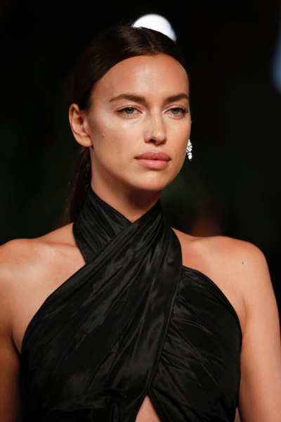 Irina Shayk Wearing a Black Dress at an Event