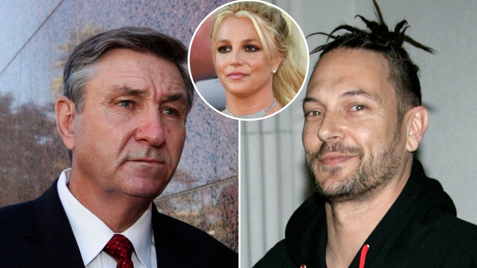 Jamie Spears Looking Serious Split With Kevin Federline and Inset of Britney Spears