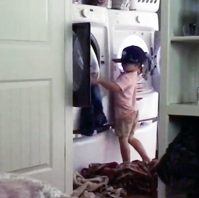 Jessa Duggar Son Spurgeon Helps Laundry Cute Clip