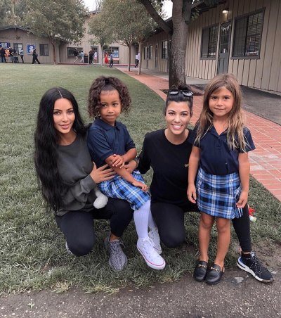 Kim Kardashian with North and Penelope With Kourtney 