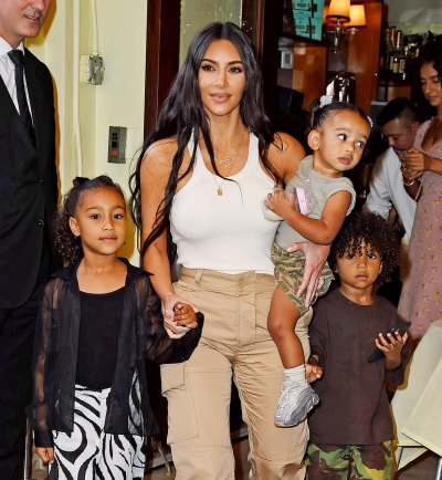 Kim Kardashian Holds Chicago West and North West With Saint West Walking Behind in NYC