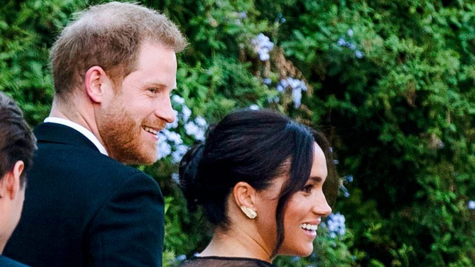 Prince Harry and Meghan Markle wear all black while attending a wedding in rome