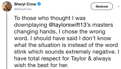 Sheryl Crow Backtracks Downplaying Taylor Swift Scooter Braun Drama