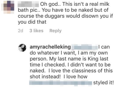 Amy Duggar clapback Troll Family Disown Her Naked Photo Shoot