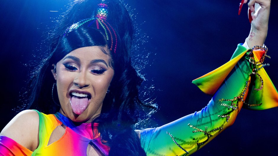 cardi b wears a colorful rainbow bodysuit onstage at made in america festival 2019 cardi b performs on halloween at kaos dome