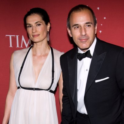 Annette Roque Wearing a Pink Dress With Matt Lauer in a Suit