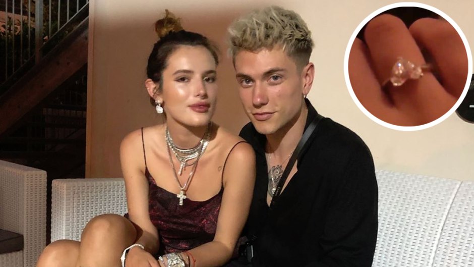 In-Set Photo of Bella Thorne's Ring over Bella Thorne and Benjamin Mascolo Sitting Together