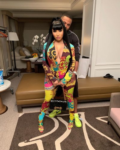 Nicki Minaj Wearing a Colored Jumpsuit With Kenneth Petty