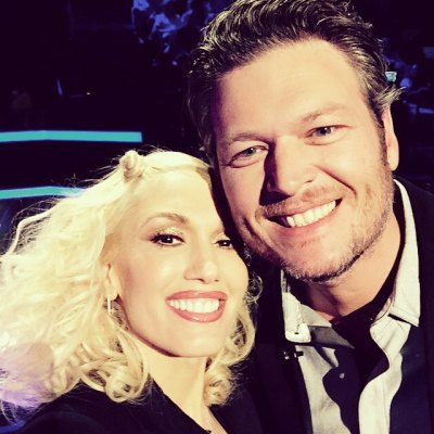 Gwen Stefani and Blake Shelton on the Set of The Voice