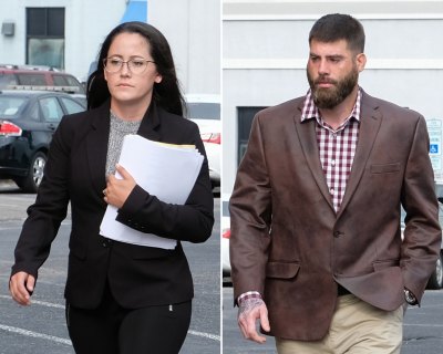 Side-by-Side Photos of Jenelle Evans and David Eason Walking