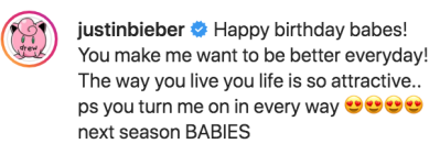 Justin Bieber Hints Babies in Happy Birthday Post to Hailey Baldwin