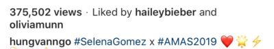 Selena Gomez and Hailey Baldwin on IG