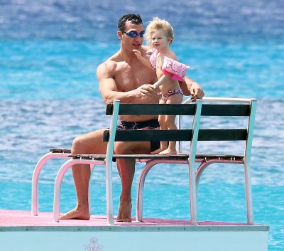 Wladimir Klitschko and Daughter Kaya in Barbados