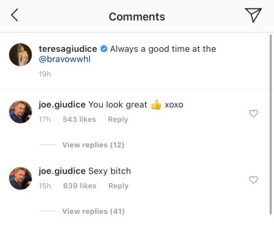 joe giudice sexy bitch comments on teresa giudice's instagram post
