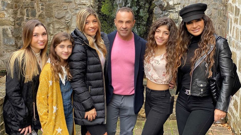 joe giudice, wife teresa, and daughters pose for family photos during vacation in italy