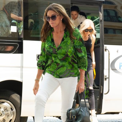 Caitlyn Jenner Wearing a Green Shirt With Sopha Hutchins