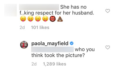 Paola Mayfield Claps Back at Hater After Posting Sexy Photo