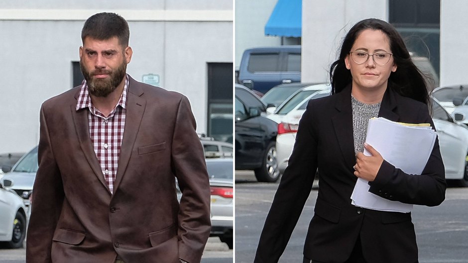 Side-by-Side Photos of Jenelle Evans and David Eason Leaving Court