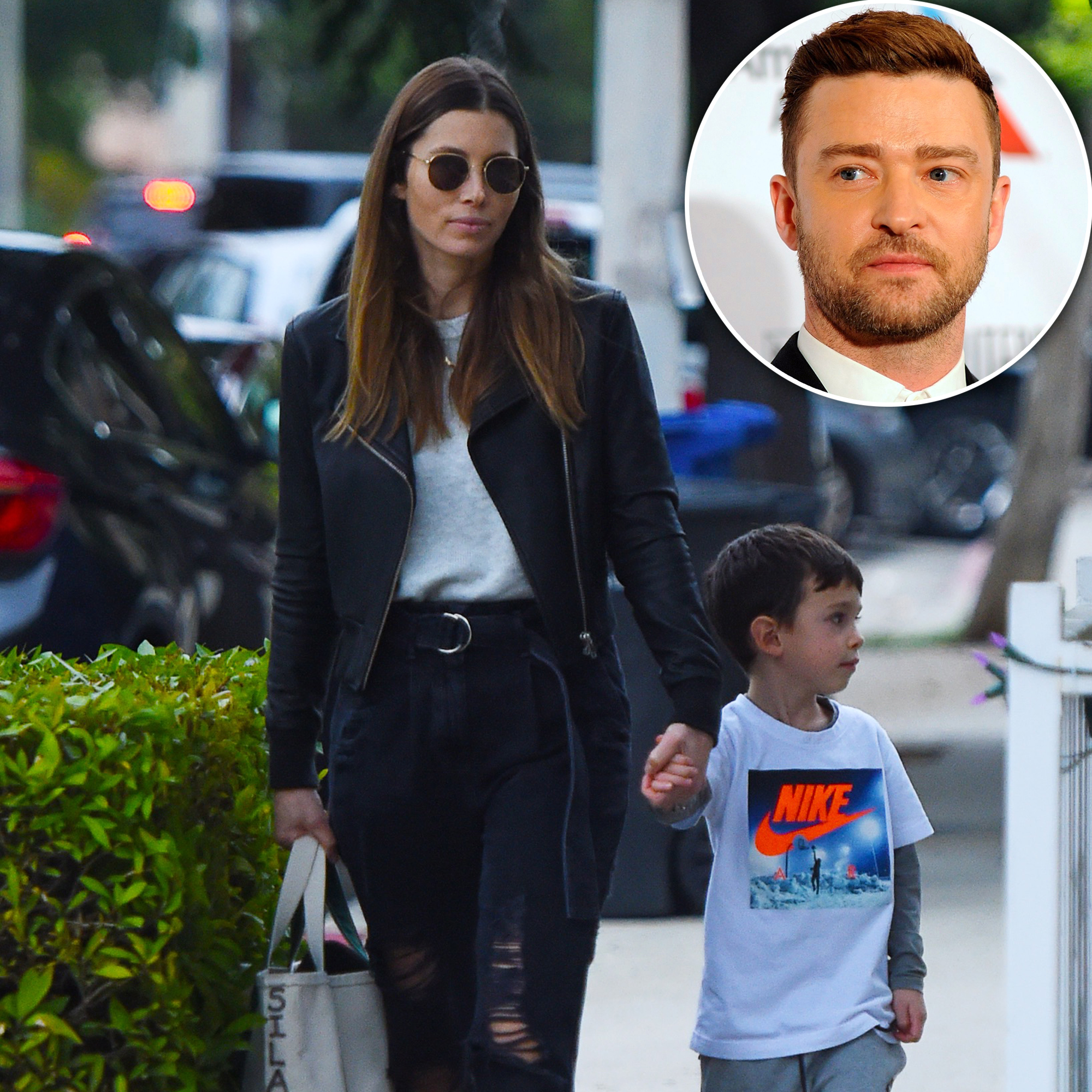 Justin Timberlake is given a run for his money by son Silas on family  outing with Jessica Biel in LA