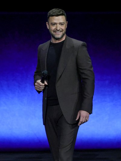 Justin Timberlake wears gray suit