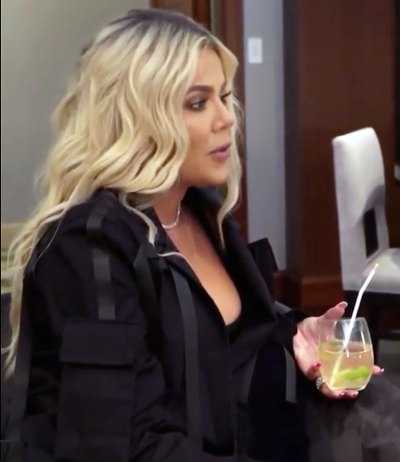Khloe Kardashian Holding Drink