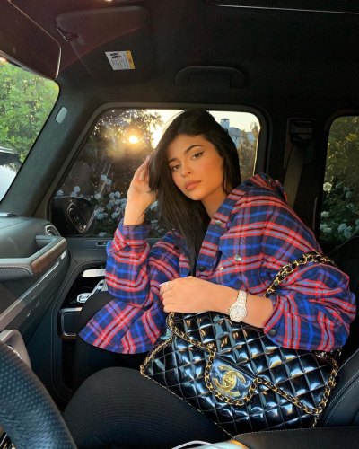 Kylie Jenner Wearing a Plaid Shirt