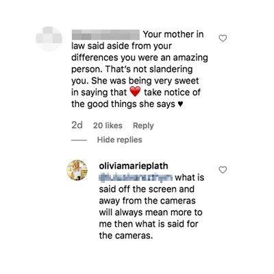 Olivia Plath Shades Mother-in-Law on Instagram