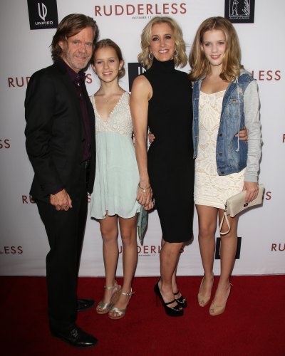 William H. Macy With Felicity Huffman and Their Girls