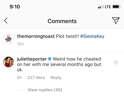 juliette porter accuses alex kompo of cheating