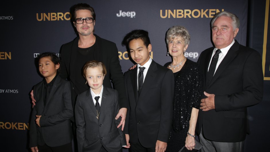 Brad Pitt With His Kids on a Red Carpet