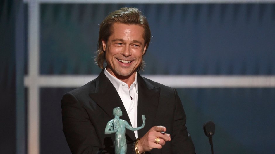 Brad Pitt With His SAG Awards on Stage