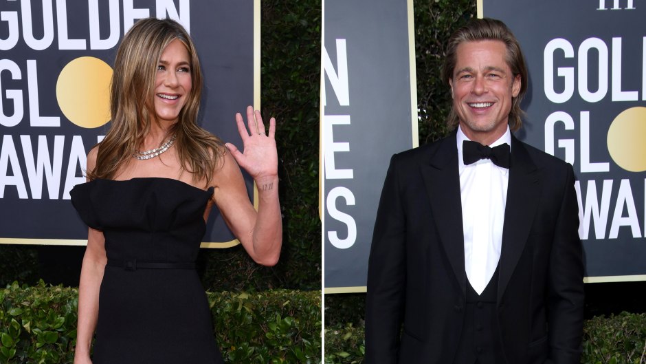 Side-by-Side Photos of Jennifer Aniston and Brad Pitt on Golden Globes Red Carpet