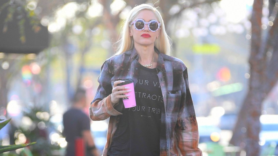 Gwen Stefani Wearing Plaid in California