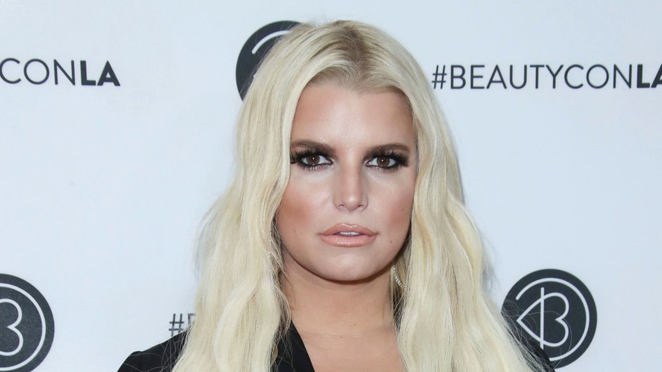 Jessica Simpson Wearing Her Hair Down in a Black Dress